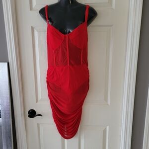 Pretty little thing sexy red dress Size 14. Fits Like XL